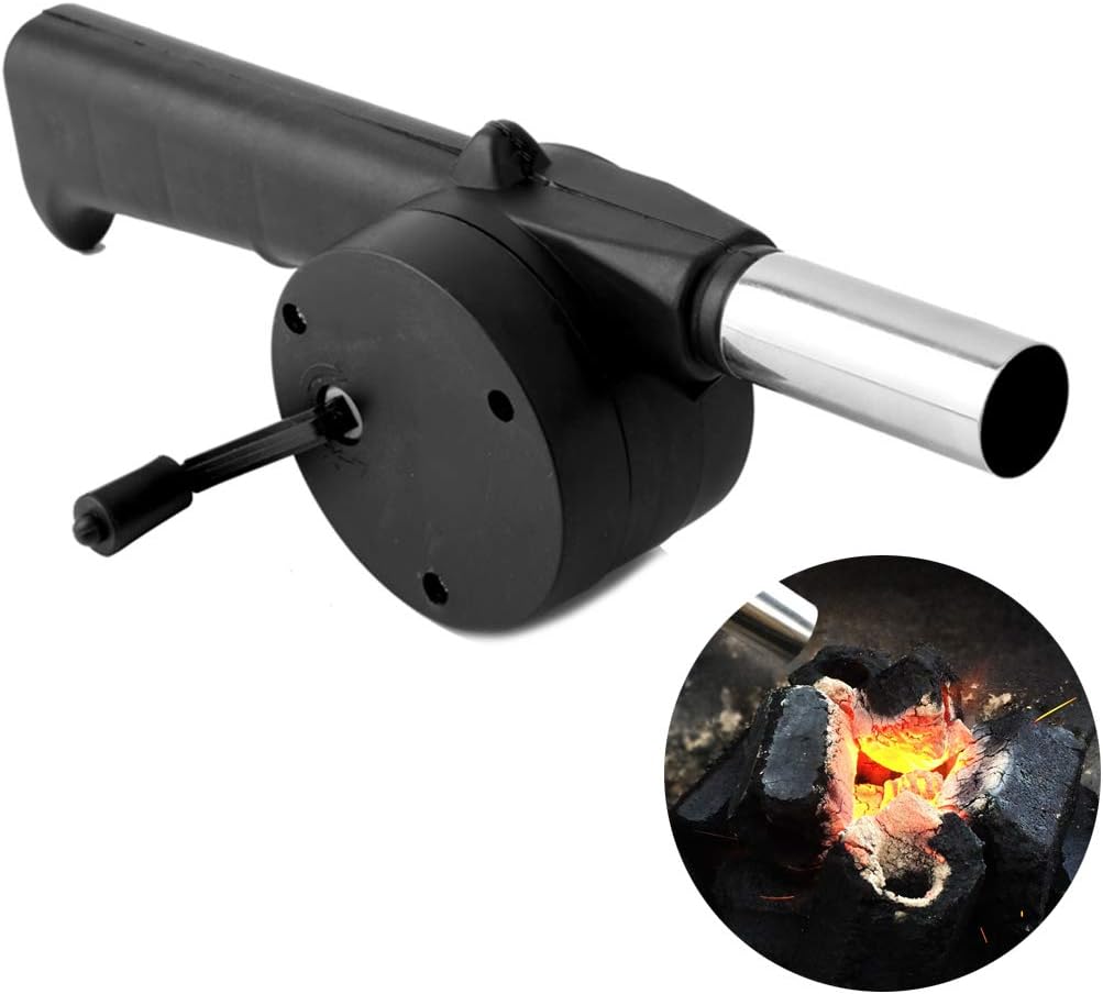 Camping Cooking Roll - Outdoor-Kochzubehör: Tragbarer Handkurbel-Ventilator, Luftgebläse für Grill,