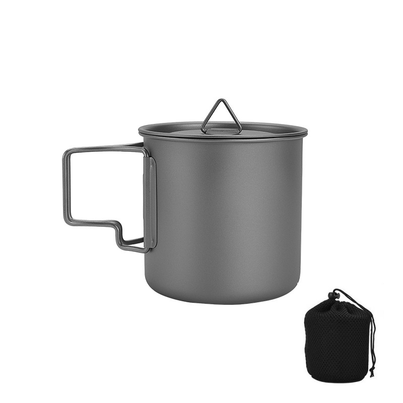 Camping Cooking Roll - Titan-Campingbecher mit Klappgriff Leichter Tragbarer Outdoor-Becher