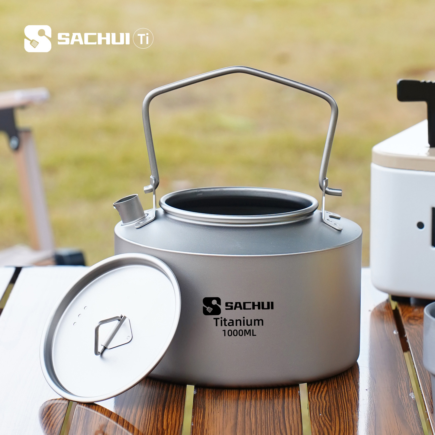 Camping Cooking Pot - 1000 ml Wasserkocher aus reinem Titan,