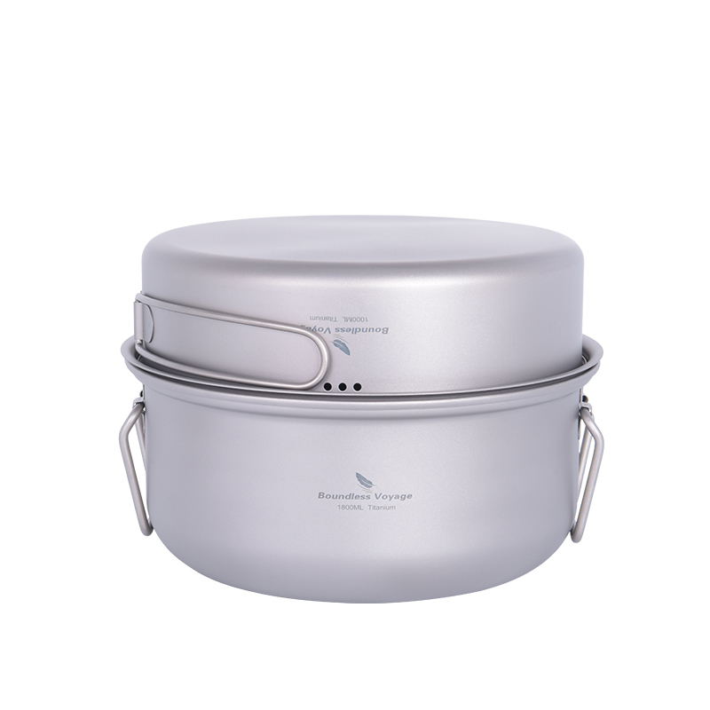 Camping Cooking Pot Set - Boundless Voyage Titan-Kochgeschirr-Set für Outdoor-Camping mit