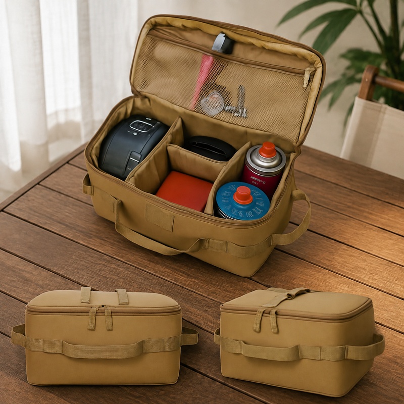 Camping Outdoor Cooking Equipment - Robuste Camping-Aufbewahrungstasche mit Erdnägeln, geräumiger Organizer