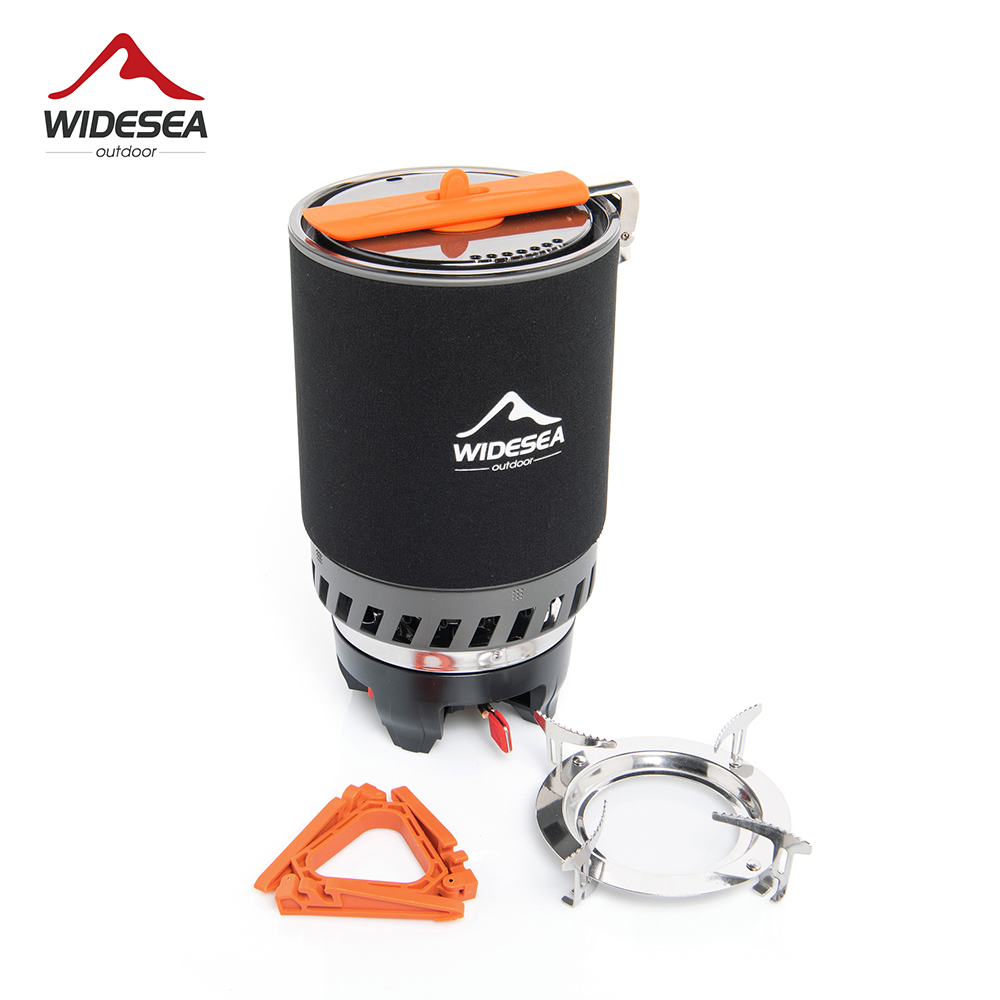 Camping Cooking Pot - Widesea Camping-Kochsystem mit Wärmetauscher, Outdoor-Gasbrenner, Herd,