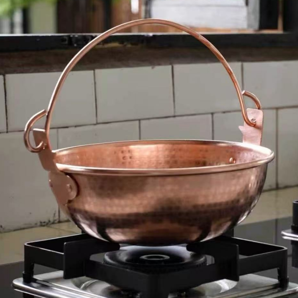 Camping Cooking Pot - Vintage Kupfer Hängetopf, Outdoor Camping Verdickter
