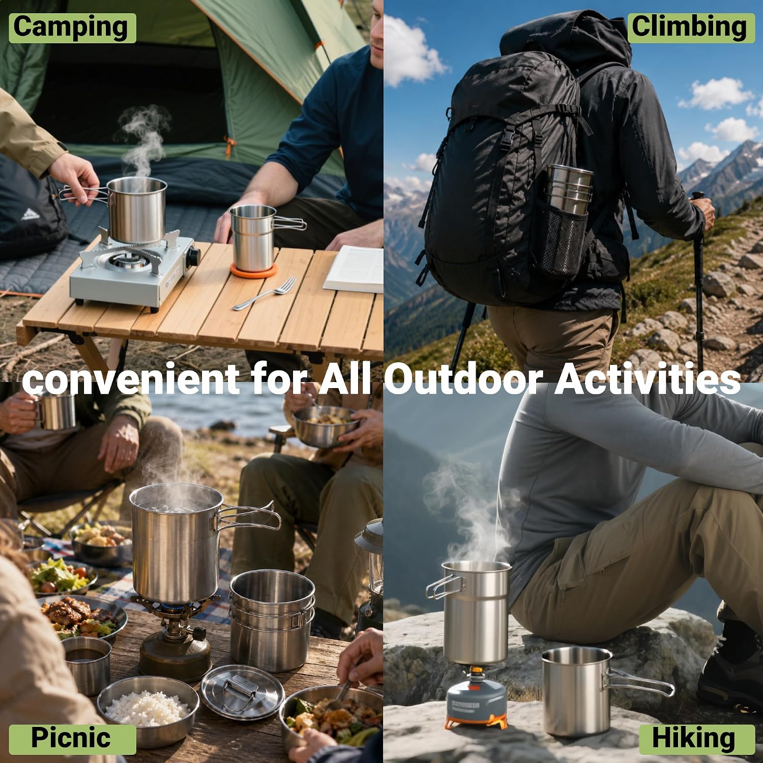 Faltbare Campingbecher, Campin – Camping Cooking Pot Set Bewertung und Preis